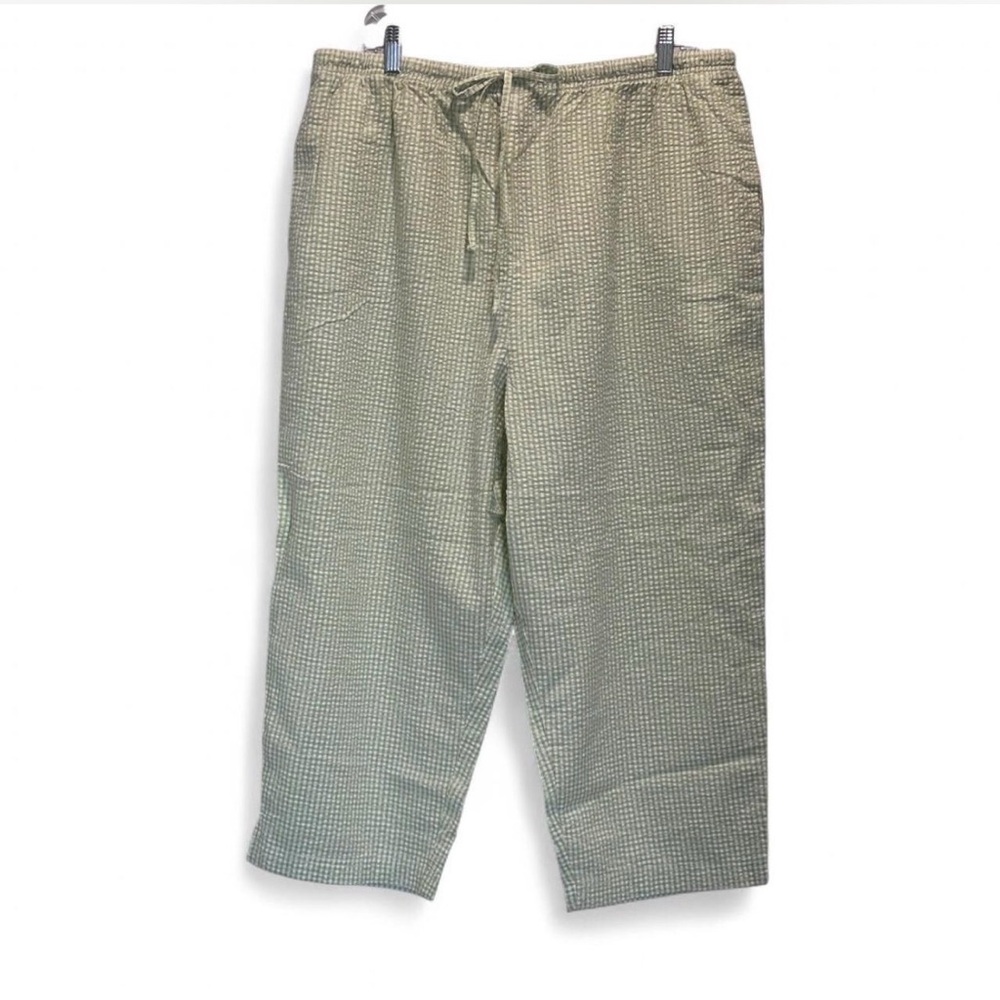 Denim&Co Light Sage Green Cropped Pants Cottagecore‎ XL
